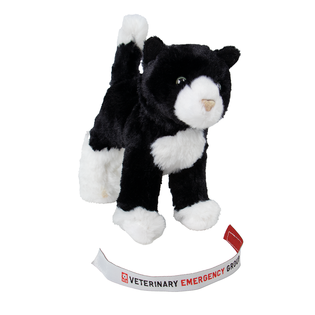 Snippy Black and White Cat Stuffed Animal